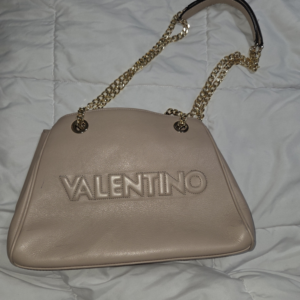Valentino Nude Shoulder Bag with Gold Chain